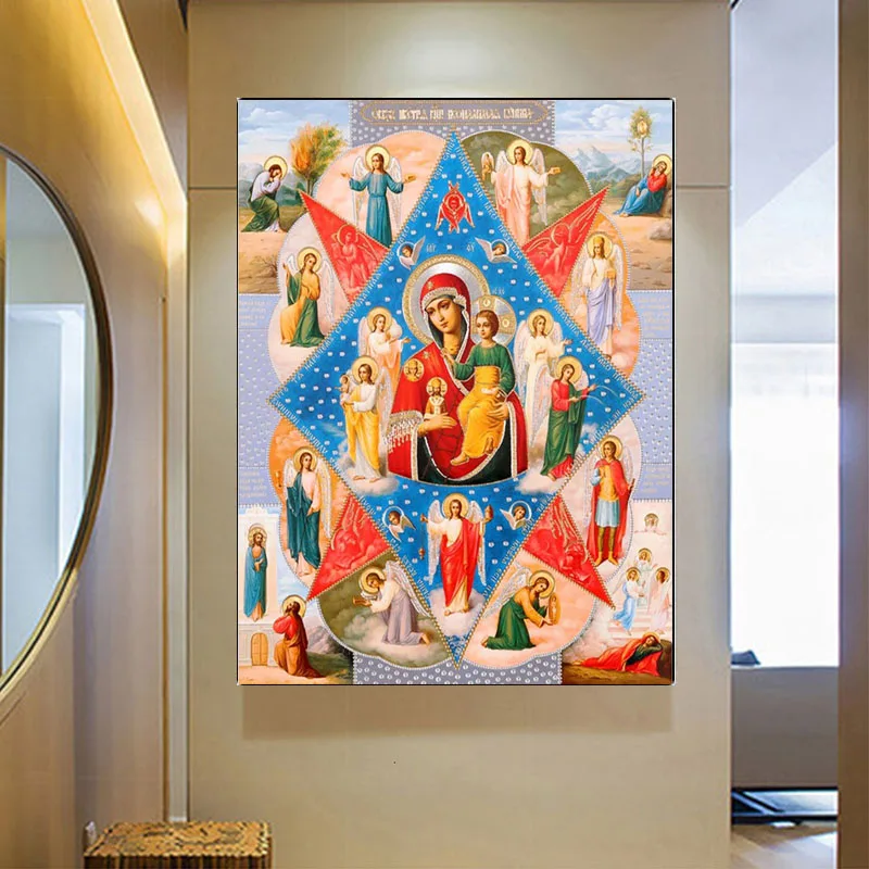 

Распродажа, картина из страз 5D «сделай сам», религиозная вышивка из страз Lcon, полноразмерная вышивка из страз, религиозная картина из страз, ...