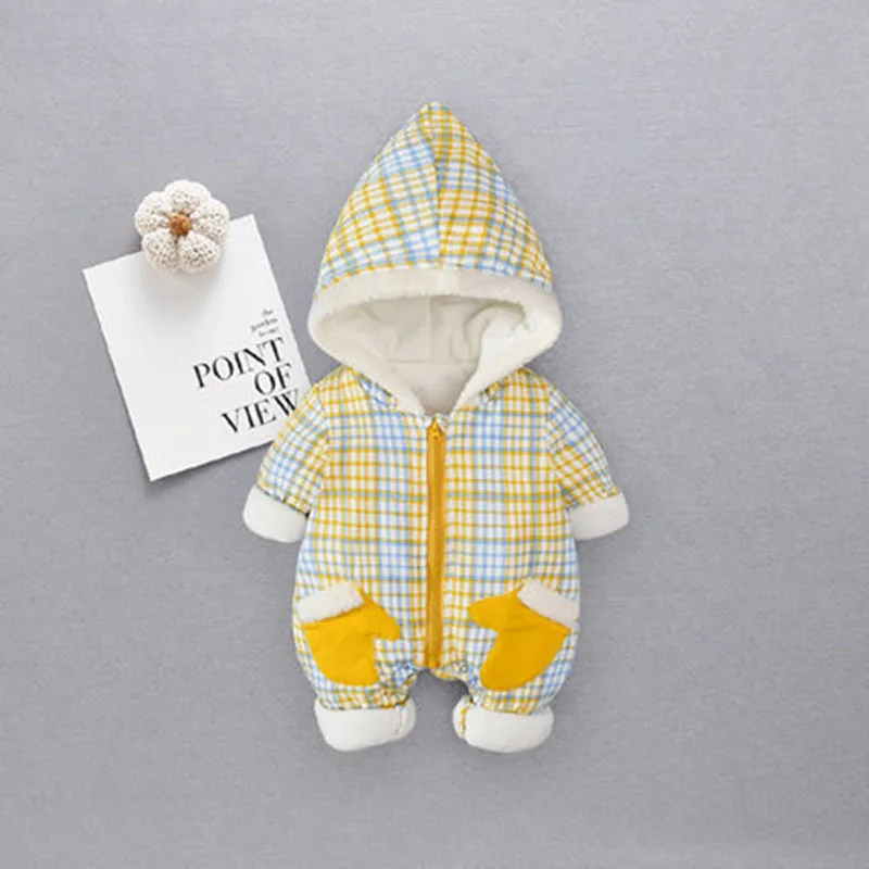 2019 New Baby One Piece Creeper Suit Autumn And Winter Clothes Plus Cotton For Boys Girls | Мать и ребенок