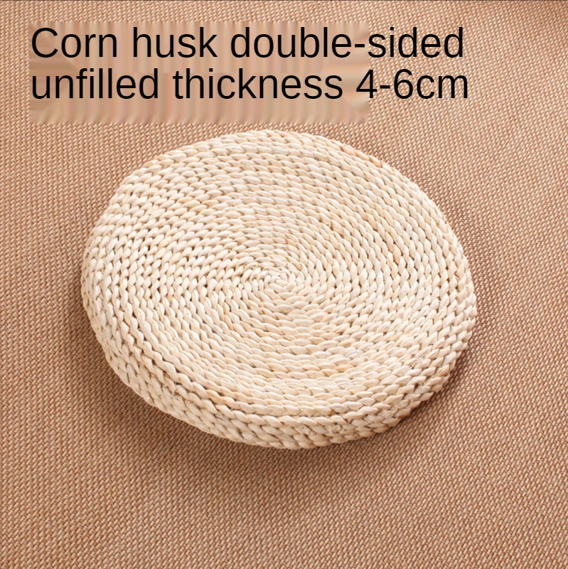 

Corn-skin mat futon cushion tatami plus thick grass-made drift window floor round Corn husks are 3-4 cm thick