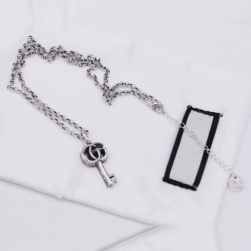 

Ag925 Sterling Silver Key Necklace Men And Women Couple Retro Trend Hip Hop Luxury Jewelry Exquisite Party Send original box