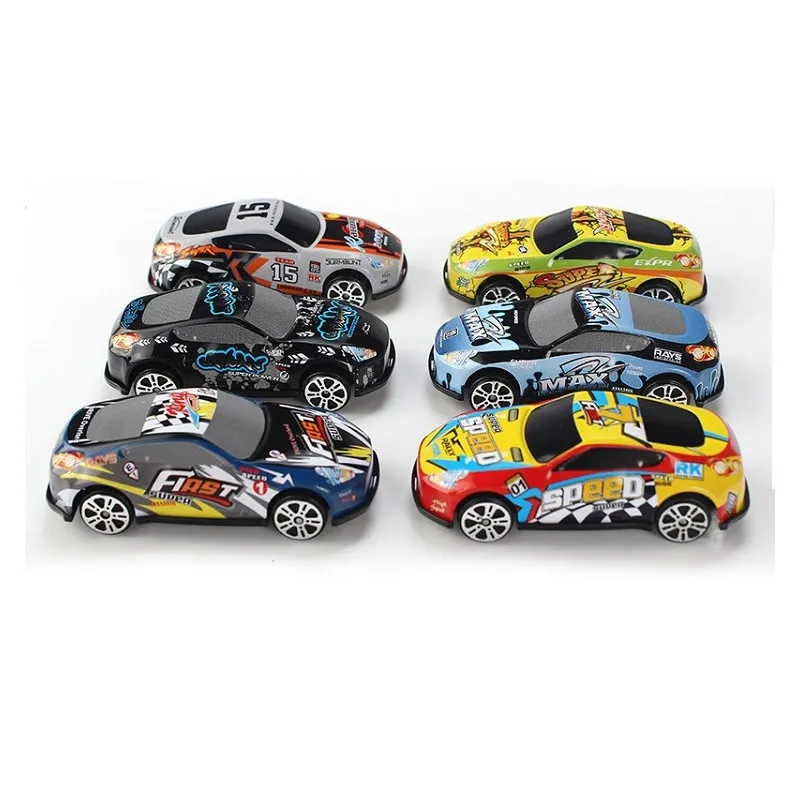 

Racing Car Alloy Iron 6Pcs Set Toy Shell Taxi Model Inertia Sliding Rail Car Mini Small Gift Toys for Children Boys