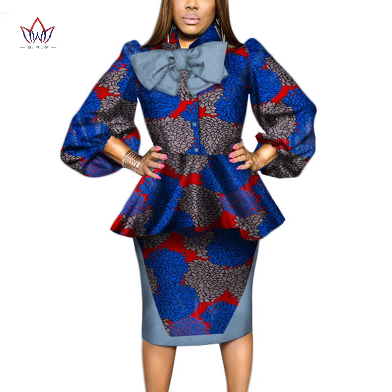 Африканская одежда Женские топы из Анкары комплект двух предметов с длинным