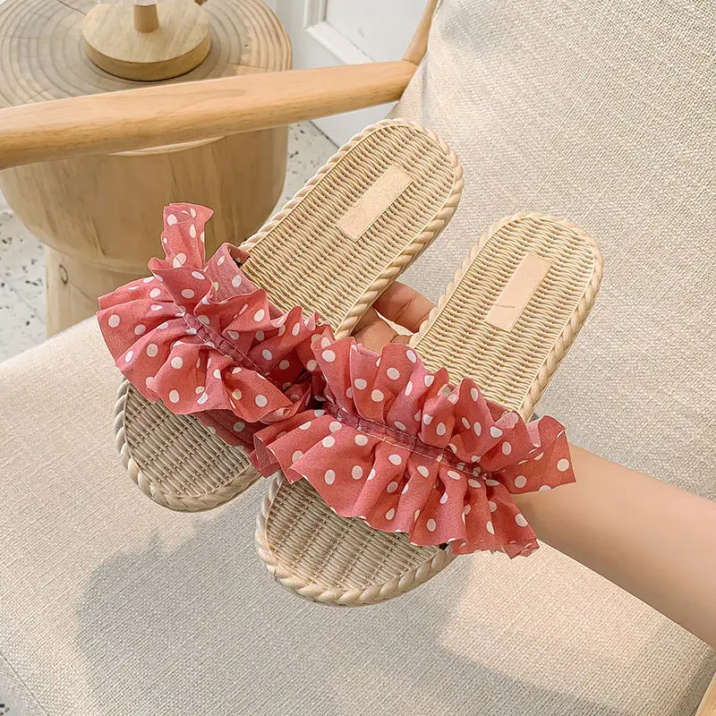 

Summer Sweet Women Slippers Flat Flip Flops Shoes Ladies Non-slip Bathroom Home Slides Beach Shoes Printing Woman Sandals