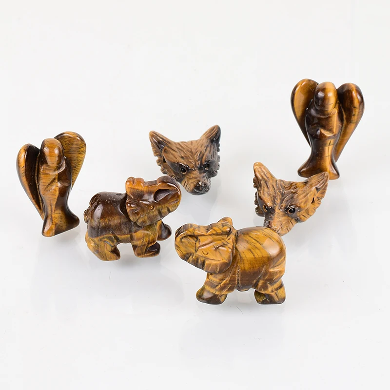 Оригинальные мини-фигурки «тигровый глаз», 7 видов, разные формы, модные чакры, разобранный камень, минеральные аксессуары для домашнего декора с животными, ангелом Оригинальные мини-фигурки «тигровый глаз», 7 видов, разные формы, модные чакры, разобранный камень, минеральные аксессуары для домашнего декора с животными, ангелом