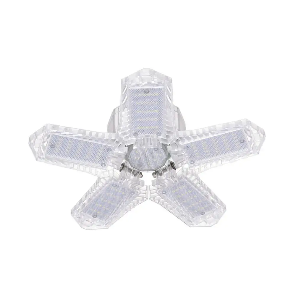 

80/100w Foldable Led Garage Lamp 6 Panel Ceiling Lamp Deformation High Bay Lamp E27 Warehouse Workshop Industrial Light 85-265v