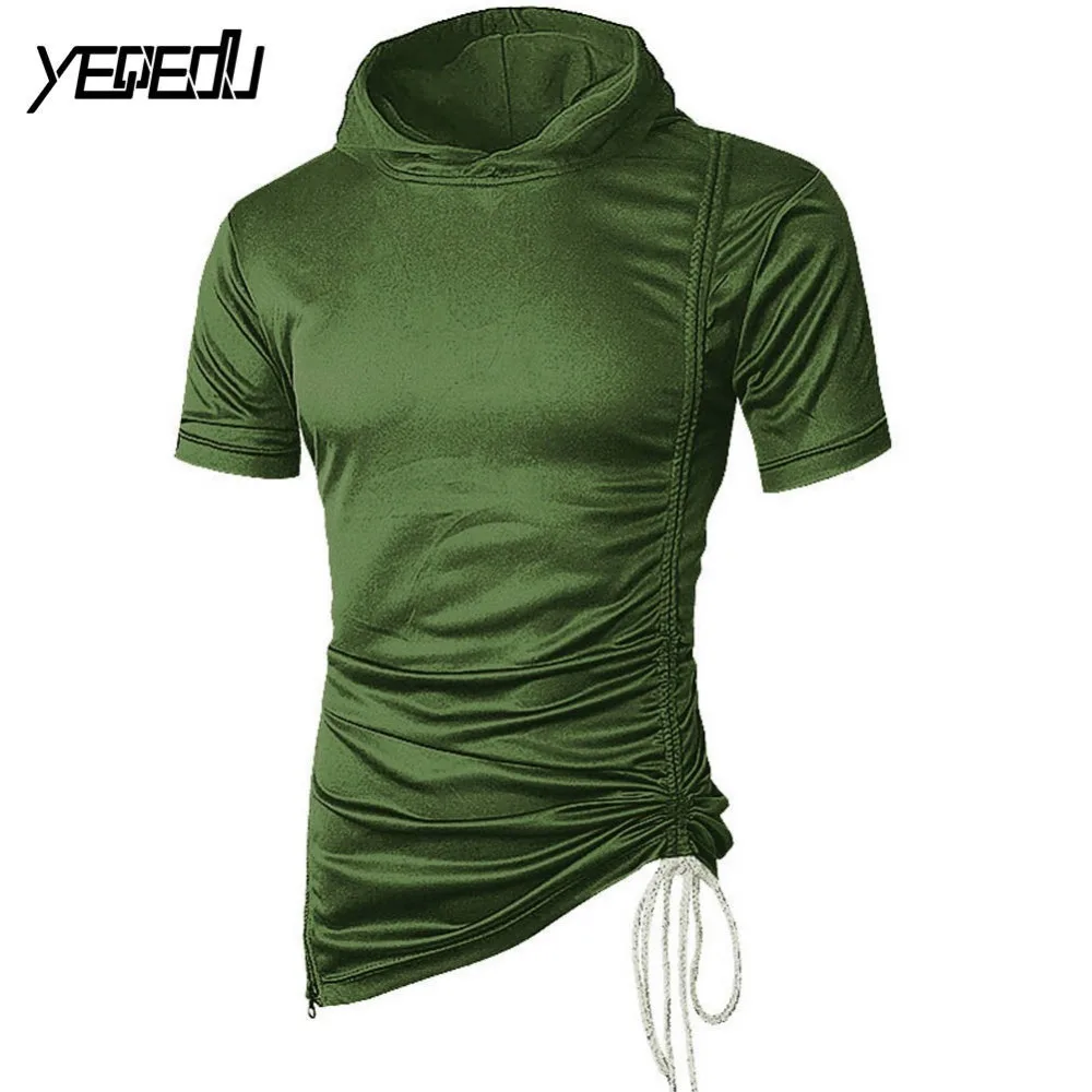 #4104 футболка европейского размера с боковой молнией Мужская коротким рукавом