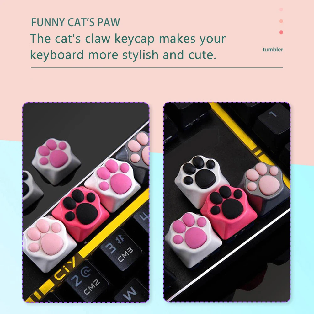 Personality Soft Feel Keycap for Mechanical Keyboard 3D Silicone Artisan Cat Paw Pad Aluminum Alloy Base Switches | Компьютеры и офис
