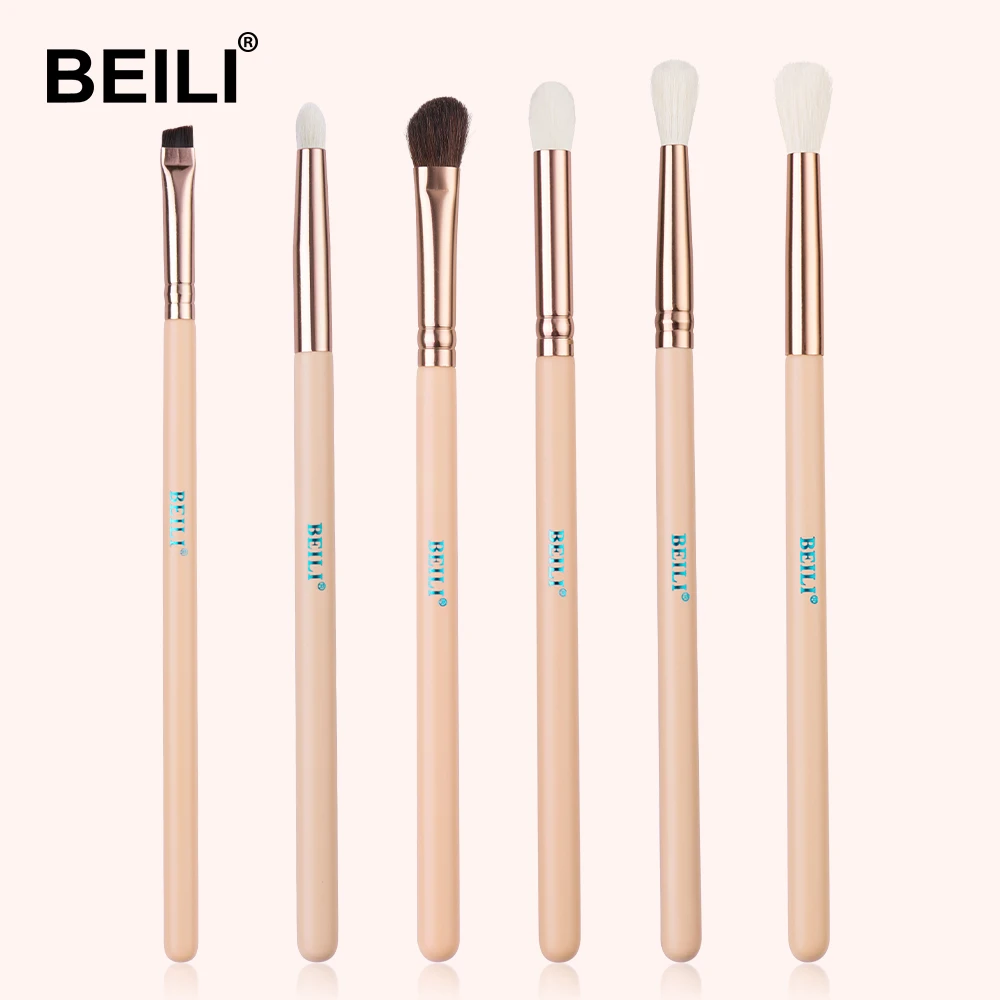 BEILI Rose Golden 6 шт. набор кистей для макияжа глаз Контурные тени век инструмент