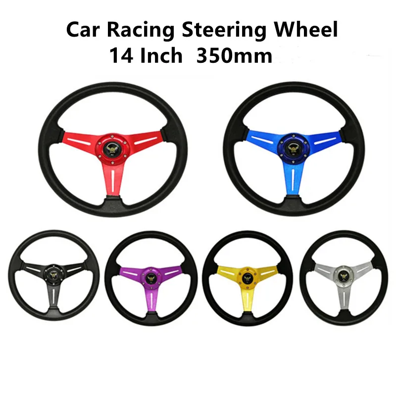 Универсальные автомобильные гоночные рулевые колеса 14 дюймов 350 мм сталь/ПВХ
