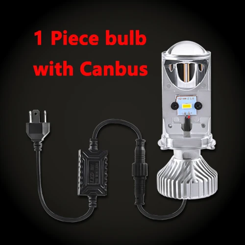 1piece with canbus Can-bus H4 светодиодный лампы линзы прожекторного типа мини супер яркий 2200K 4000K 6500K 12000LM/пара Hi Lo луч безвентиляторный авто светодиодный лампы h4 12v 24v - Испускаемый цвет: 1piece with canbus