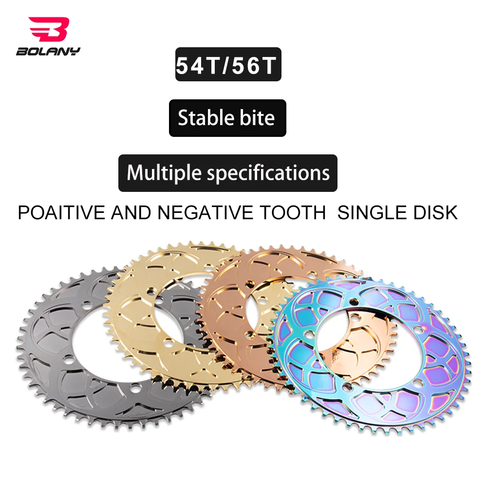 

BOLANY 130 BCD Folding Bike Chainwheel 54T 56T Chain wheel Bicycle Tooth Chainring Positive Negative Tooth for Cycling Parts