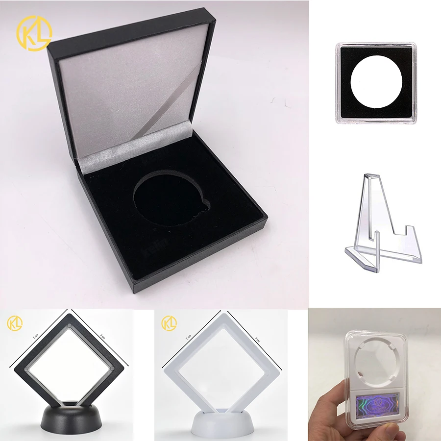 Black Gift Display Box Luxury For Coin Holder Display Case for 38MM For Coins Collectors Gift Box Coins Collection Tool