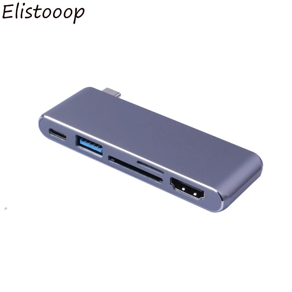 Новый многофункциональный адаптер 5 в 1 с портом USB 3 0 типа C для HDMI и кардридером