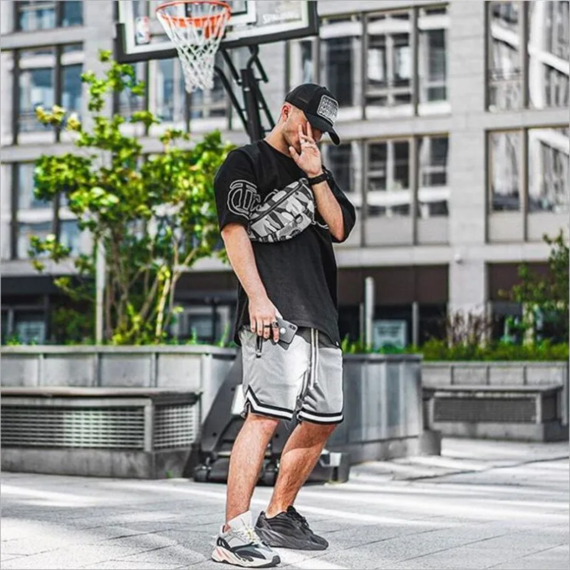 Summer new sports shorts male muscle brother thin mesh running breathable fitness pants five minutes | Мужская одежда