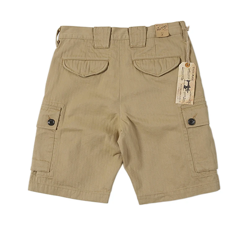 Cozyroom M-1951 Military Vintage Men HBT Side Pockets Cargo Shorts Straight Loose Fit