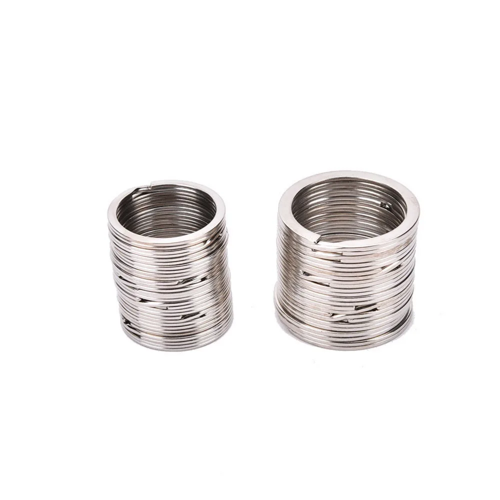 Новинка 100 шт./компл. брелки серебряного цвета из нержавеющей стали круглый 25 мм