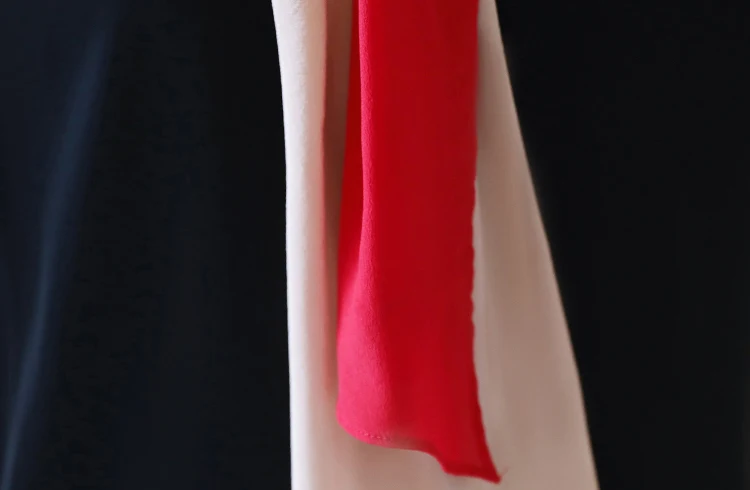 

Patchwork Chiffon Shirts For Women 2020 Autumn Mandarin Collar Full Sleeve Drawstring Blouses Women Tops All Match T06622K