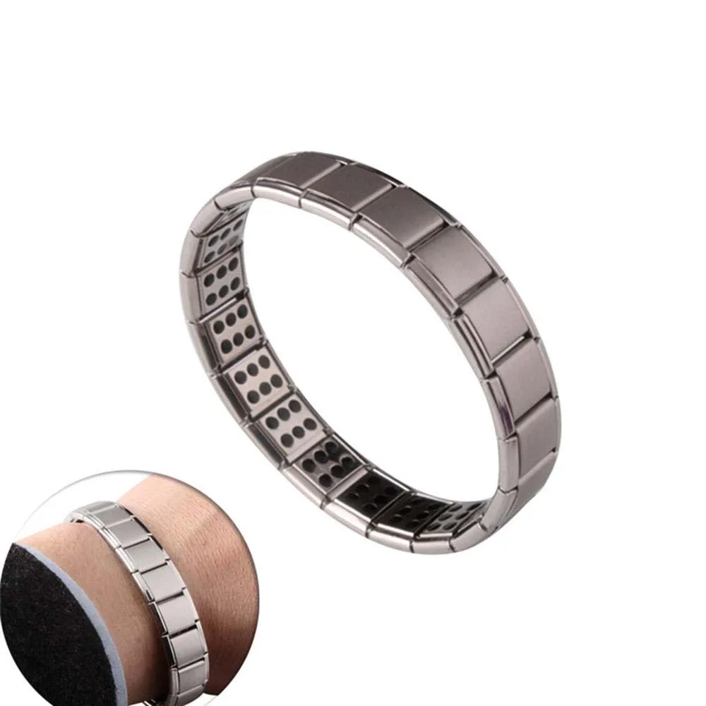 

Stainless Steel Healing Magnetic Bracelet Jewelry Men Health Care Hand Chain Germanium Stretch Bracelet Women Magnet Gift 2022