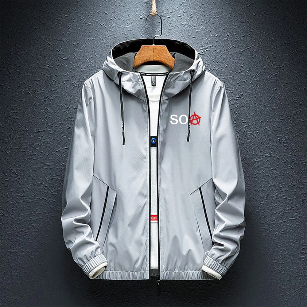 Летняя Мужская ветрозащитная водонепроницаемая куртка Sons Of анархии