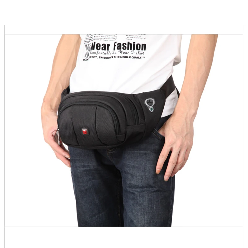 CROSSTEN SwissMultifunctional waist pack Men bag black Belt fanny bum pouch hip Waterproof Riding |