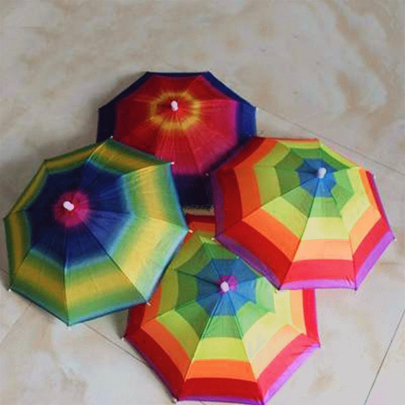 Радужный зонт шляпа креативная портативная уличная Солнцезащитная от дождя