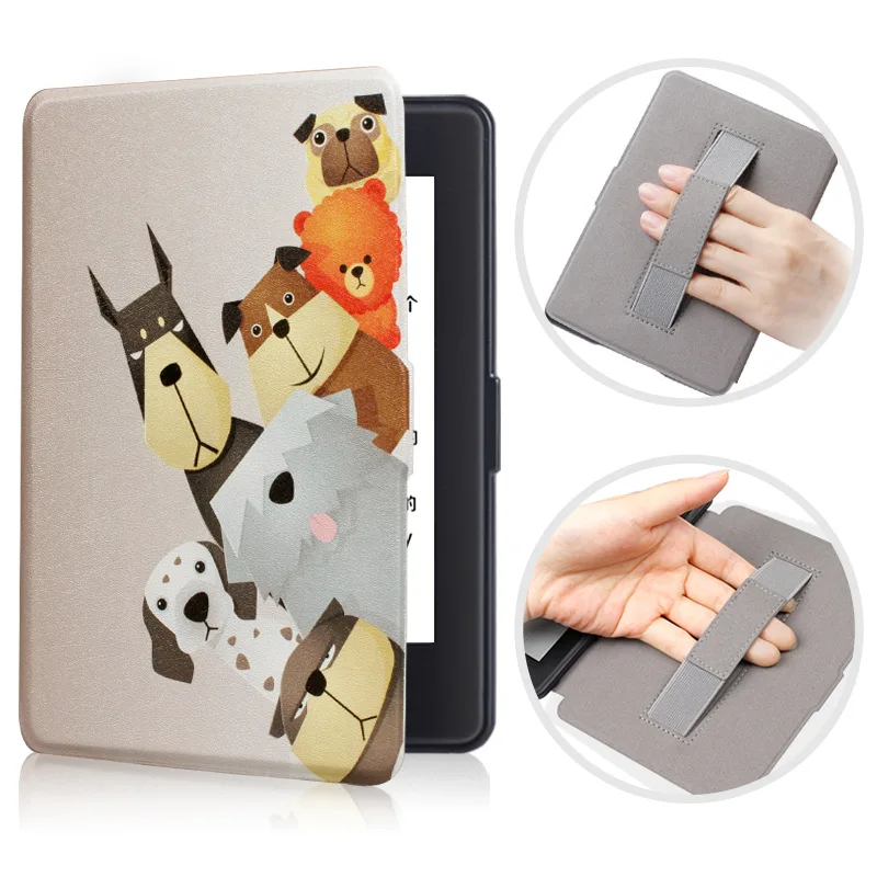 Dogs Смарт-чехол для запястья для Amazon Kindle Paperwhite 2 3, Магнитный флип-чехол для Paperwhite 6 дюймов, чехол для планшета с автоматическим пробуждением/спящим режимом - Цвет: Dogs