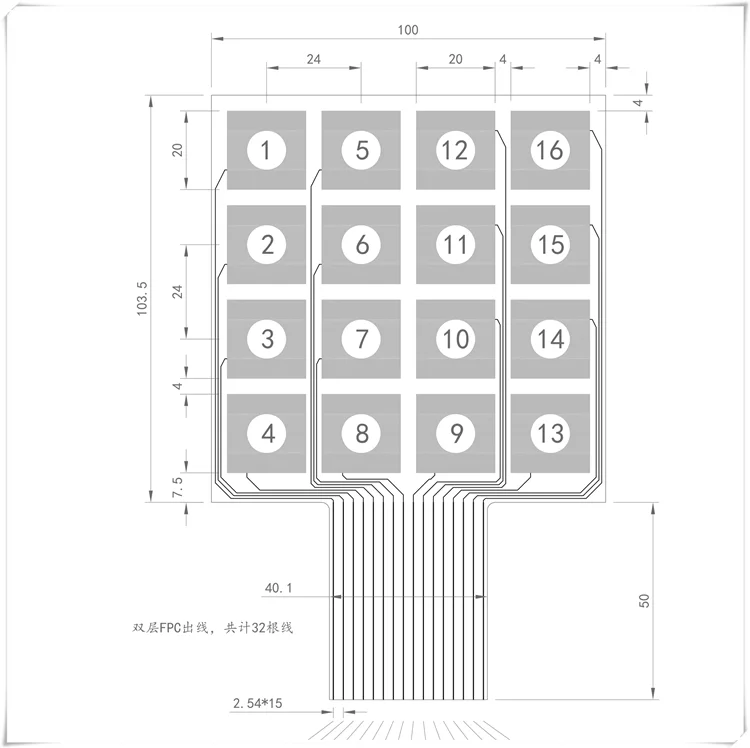

Thin Film Pressure Sensor-16 Node Square Side Length 20 Mm Flexible Resistance Type Actuator
