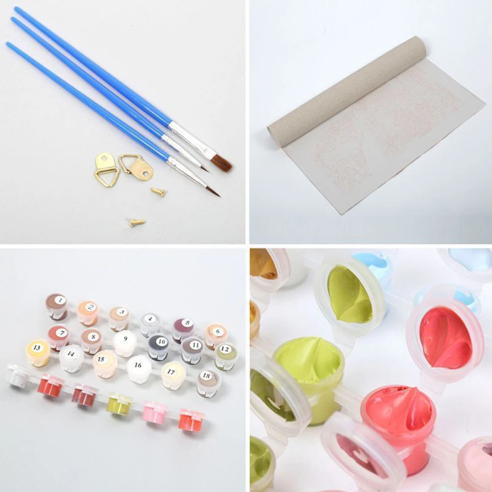 Картина с цветком велосипеда DIY украшение на стену живопись маслом по номерам