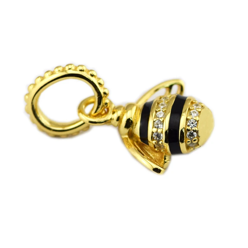 Кулон QANDOCCI Queen Bee с черной эмалью и прозрачным фианитом сделай сам подходит для