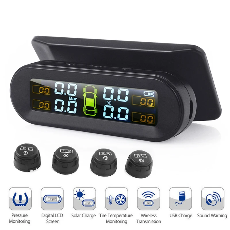 TPMS Pink Tire Pressure Universal Car Electronics Gauge Monitoring System Tiffany Blue Color Black | Инструменты