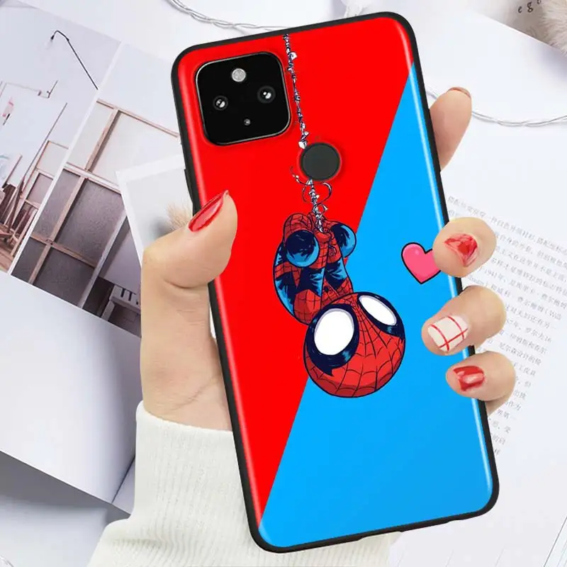 

Marvel Spiderman Shockproof Cover for Google Pixel 5 4 4A XL 5G Black Phone Case Shell Soft TPU Fundas Coque Capa