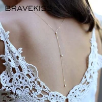 bravekiss tassel pearl love pendant necklace back chain wedding necklace fashion jewelry accessories for women 2022 bpn1333