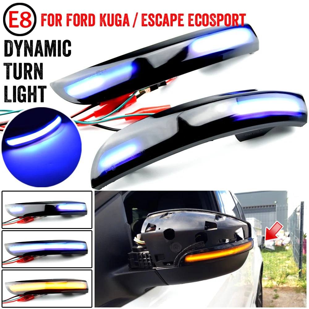 

Flowing Water Blinker Light Bicolor LED Dynamic Turn Signal Blinker Light For Ford Kuga Escape EcoSport 2013 2014 2015-2018