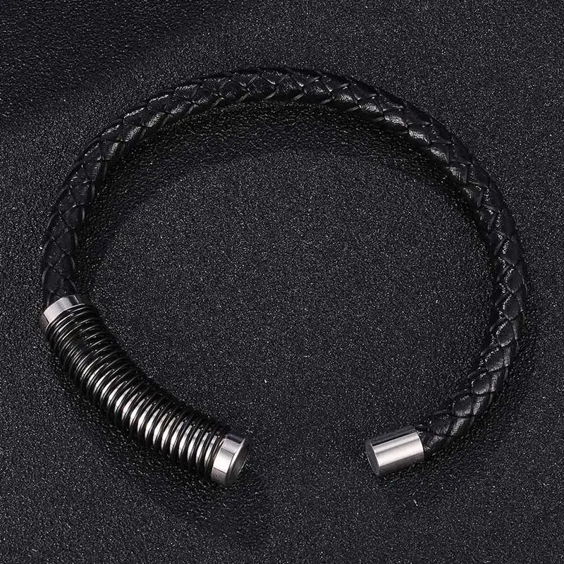 Новые модные простые черные сапоги из натуральной кожи наручные браслеты для