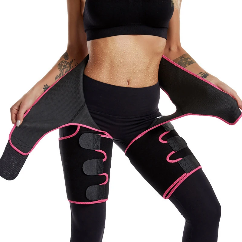 

3 In 1 Waist and Thigh Trimmer Double Compression Belt Leg Support Sweat Sauna Effect Neoprene Waist Trainer Butt Lifter Workout