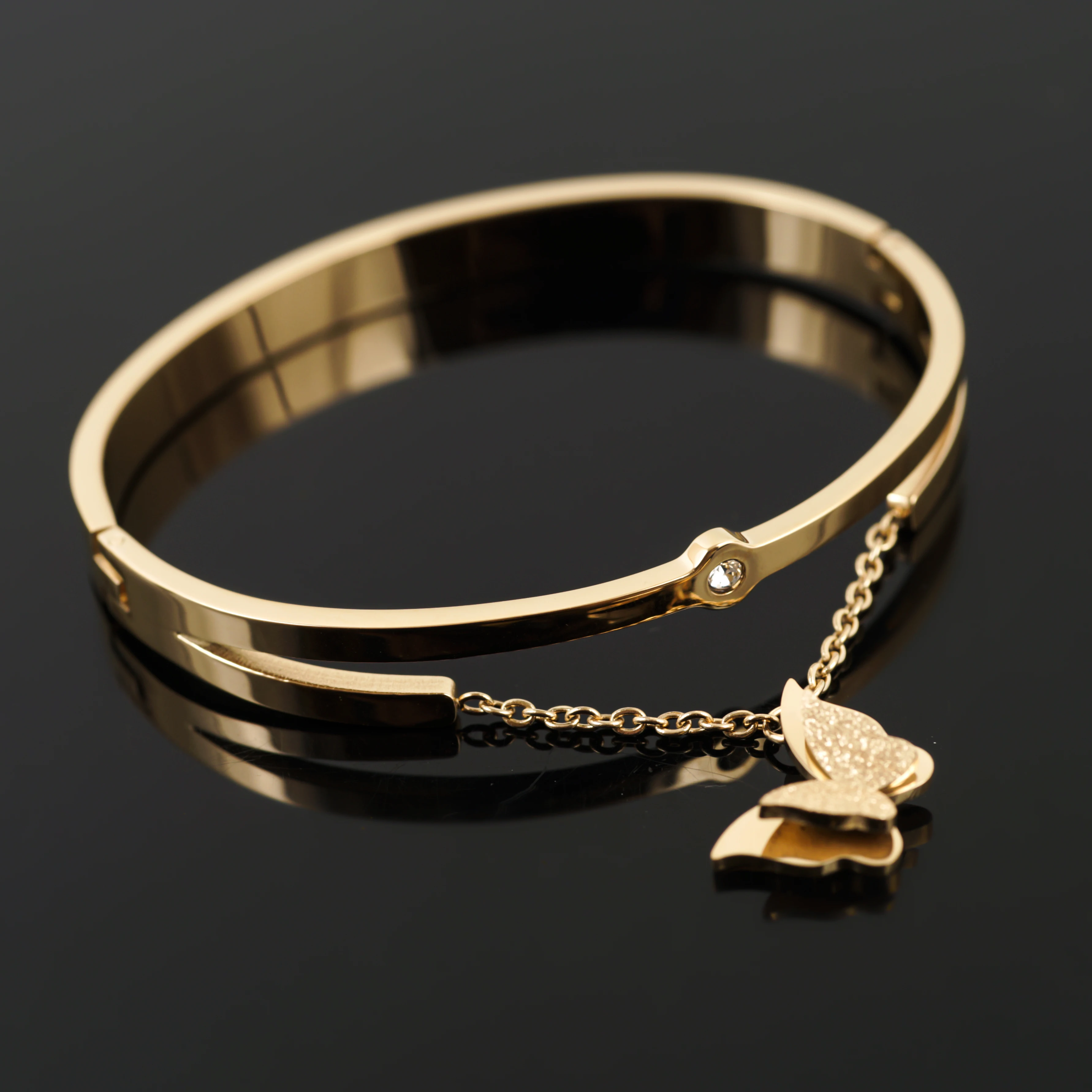 Женский браслет на запястье роскошный браслет-бабочка с цепочкой из нержавеющей