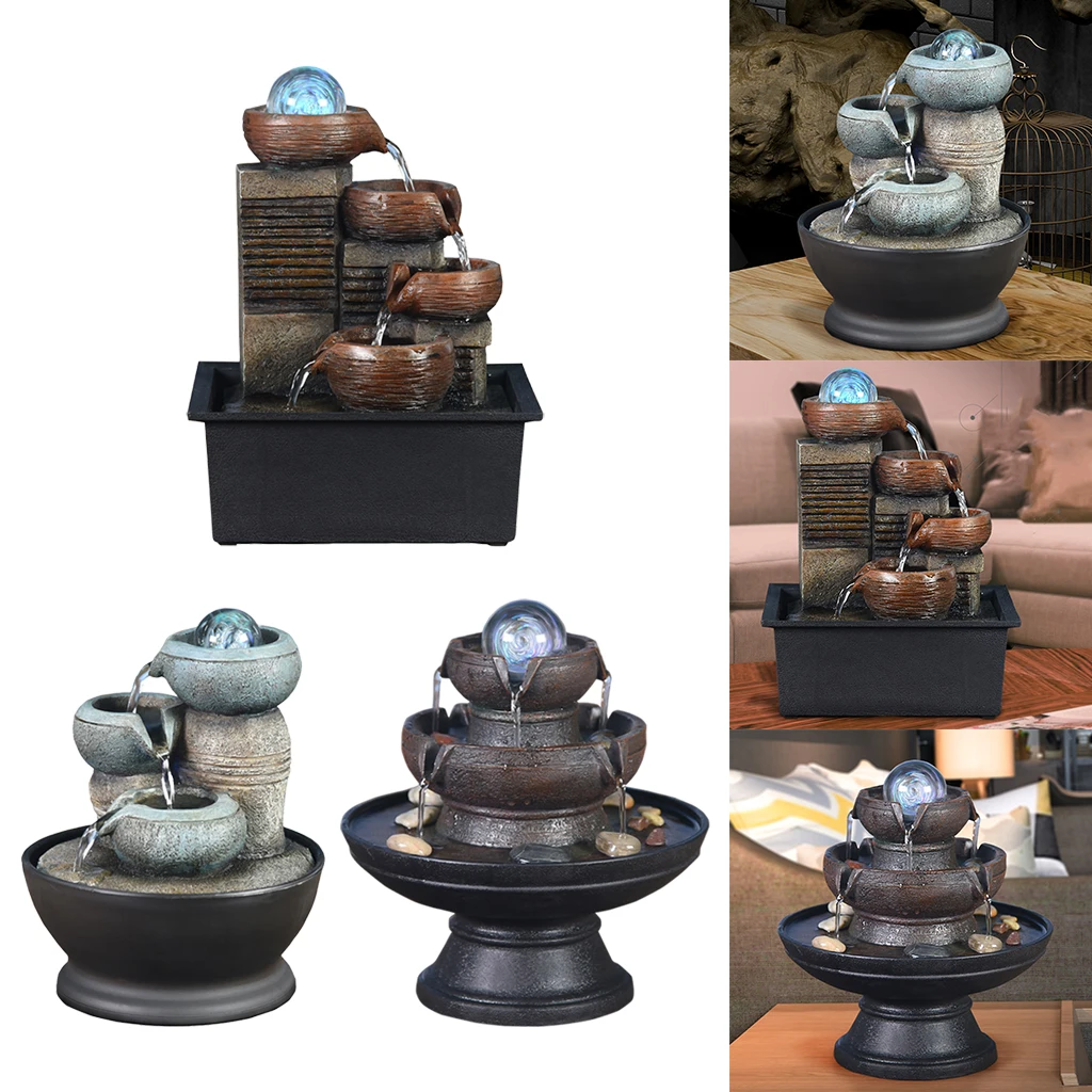 Подарочный Настольный водяной фонтан настольный водопад релаксация дзен