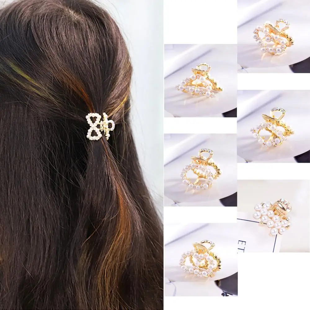 1 шт. роскошные стразы с жемчугом металлические шпильки для волос крабами заколки