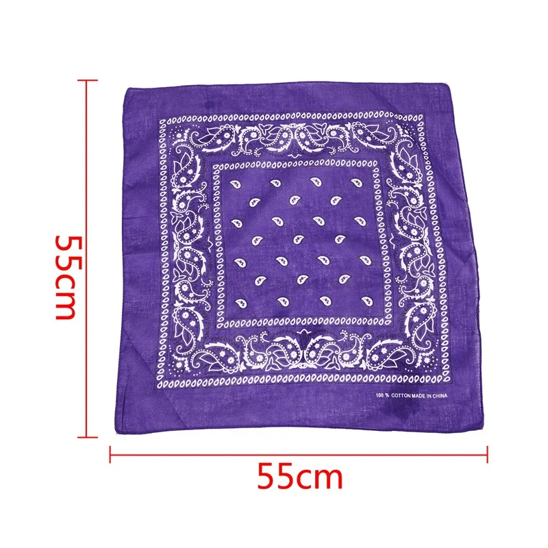 Шарф бандана с квадратным носком Цвет черный белый Пейсли узор обеих сторон |