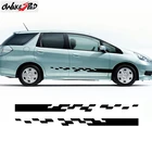 Наклейка на боковую юбку двери автомобиля, 2 шт., для Honda Shuttle, гоночные спортивные полоски, аксессуары с обеих сторон, наклейки на Автомобильный кузов виниловый