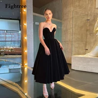 eightree 2 designs black simple short a line wedding dresses sleevelss sweetheart bridal gowns a line mariage gowns 2021