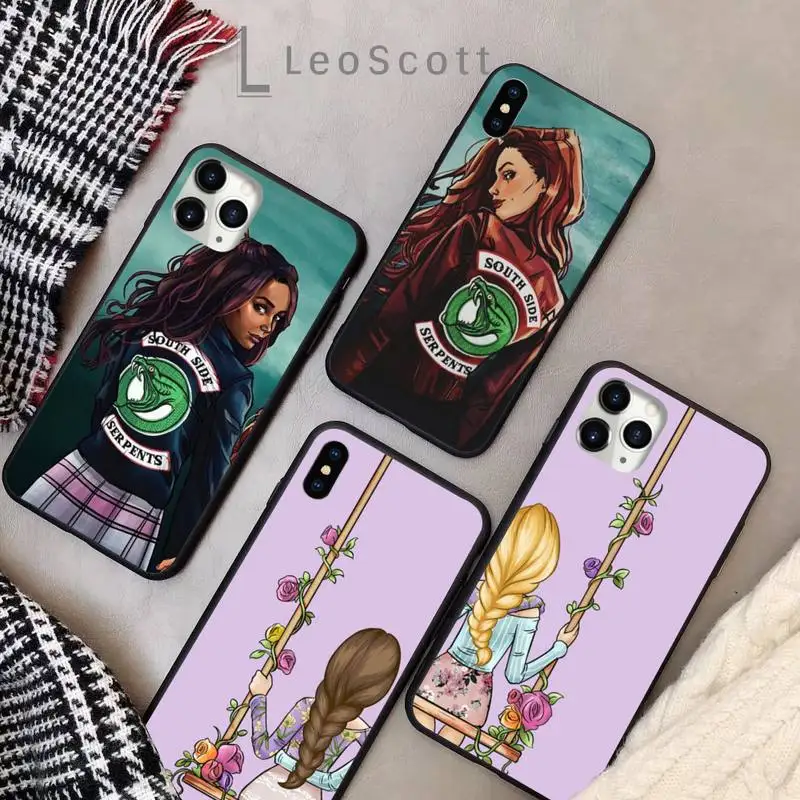 

Girls Bff Best Friends Forever Phone Case for iPhone 11 12 pro XS MAX 8 7 6 6S Plus X 5S SE 2020 XR Soft silicone