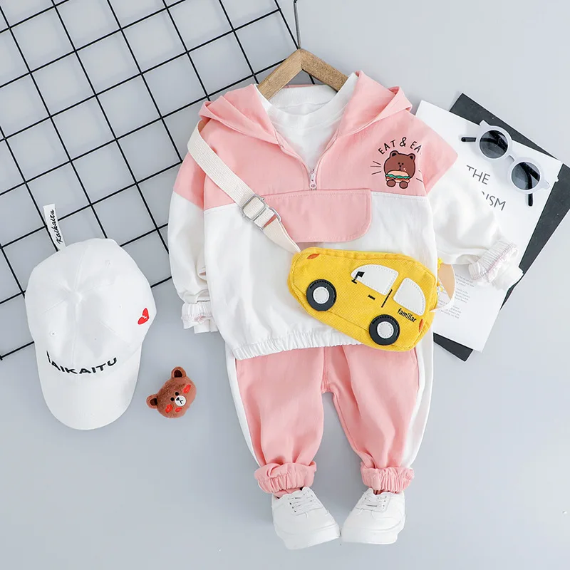 Новинка; roupa infantil Bebek; костюм для мальчиков; сезон осень; цветная Спортивная рубашка с длинными рукавами и капюшоном с героями мультфильмов; брюки комплект детской одежды из 2 предметов