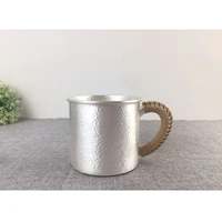 silver cup 999 sterling silver handmade tea set japanese retro office cup water cup tea cup tea ceremony kung fu tea set 350ml
