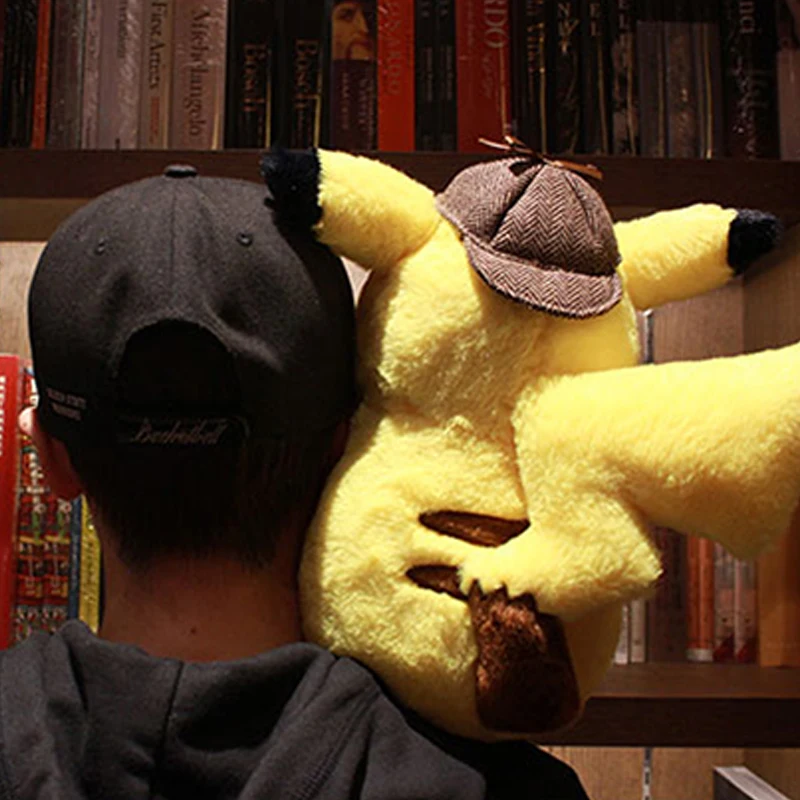 28 см Пикачу плюшевая игрушка мягкая Detective Pikachu Япония Аниме плюшевые игрушки для