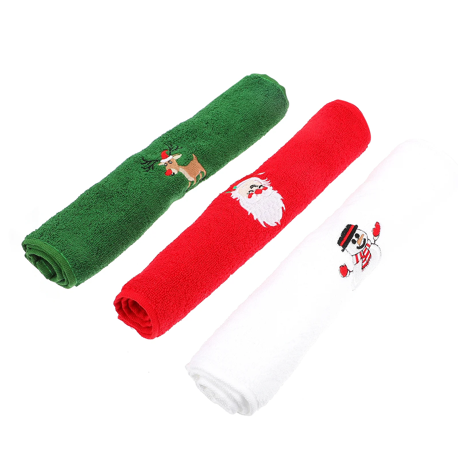 

3pcs Christmas Embroidered Towels Cotton Towels Christmas Gift Towels for Home