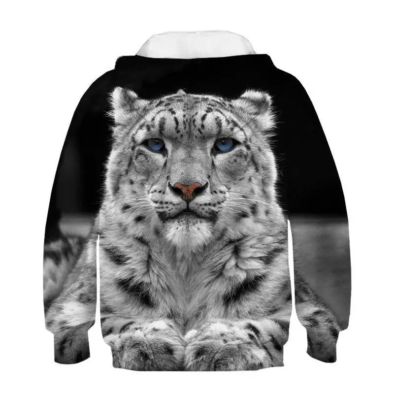 Новая детская толстовка с капюшоном и 3D-принтом животных куртка свитер