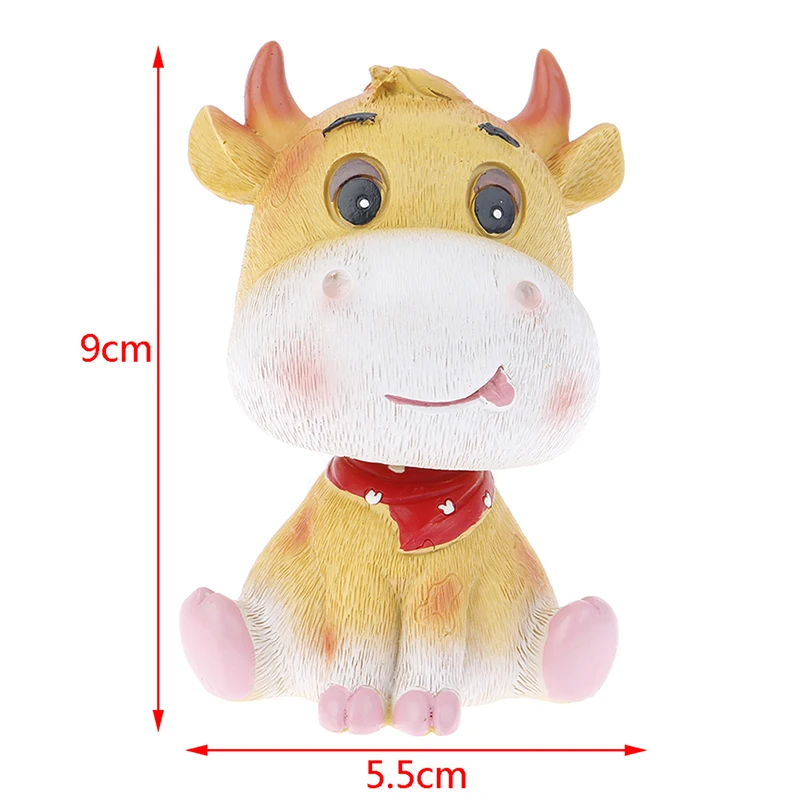

1PC Ox Cartoon Cow Car Ornaments for Car Desktop Home Ornament Interior Decor