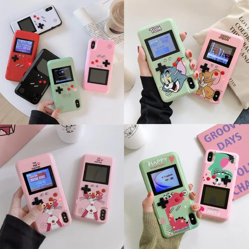 Мультипликационный цветной дисплей игровой чехол для телефона для iPhone 11 Pro Max 6 6s 7 8 Plus X XS XR XSMax для huawei P30 для samsung S10 Game boy