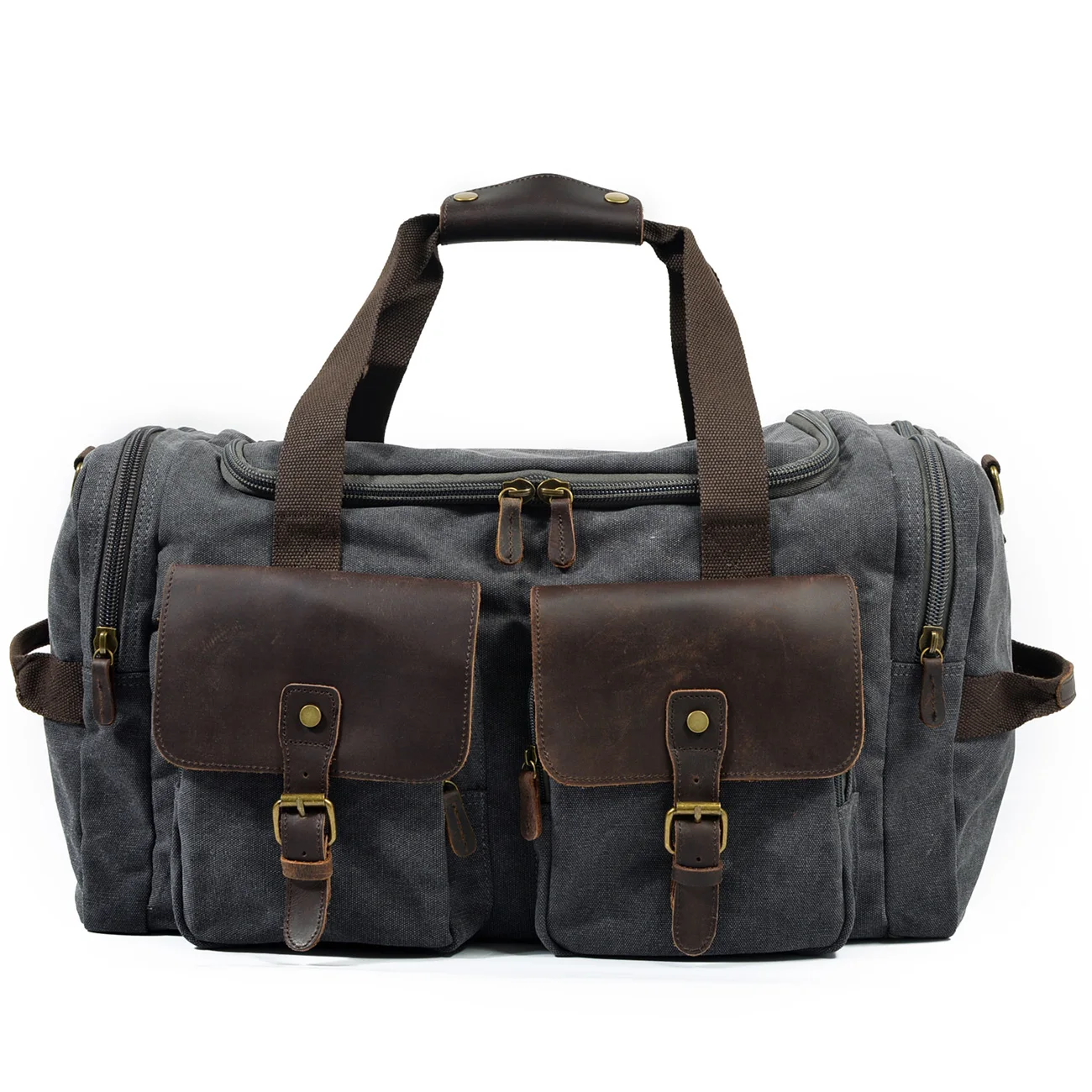 YUPINXUAN 2021 Canvas Leather Travel Duffles for Men Large Capacity Traveling Bags Teenagers Vintage Rivets Bolsas Viaje